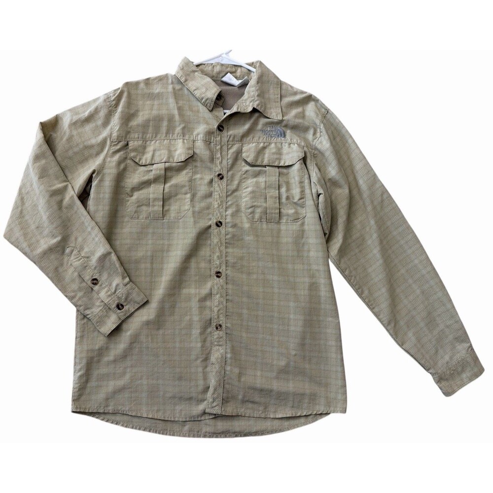 The North Face Men’s XL Beige Outdoor Button Up Shirt Long Sleeve Hiking Fishing